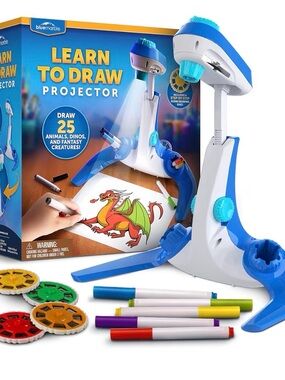 Learn-to-Draw Projector for Kids - Blue & White
